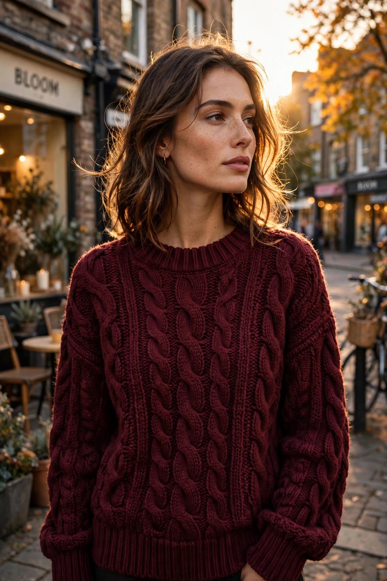 Styled inspiration for Chunky Cable Knit Round Neck Sweater