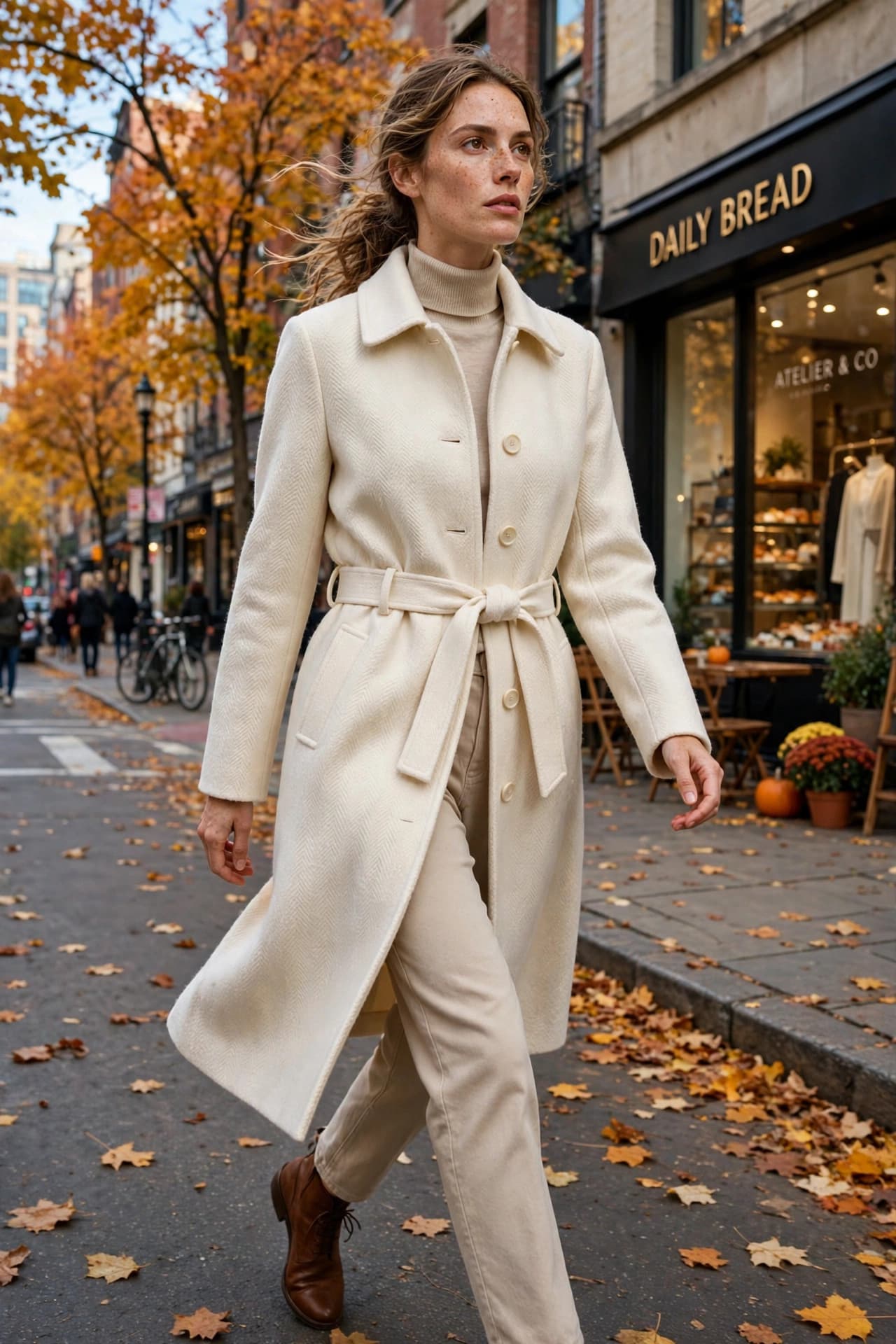Styled inspiration for Collared Neck Button Up Coat